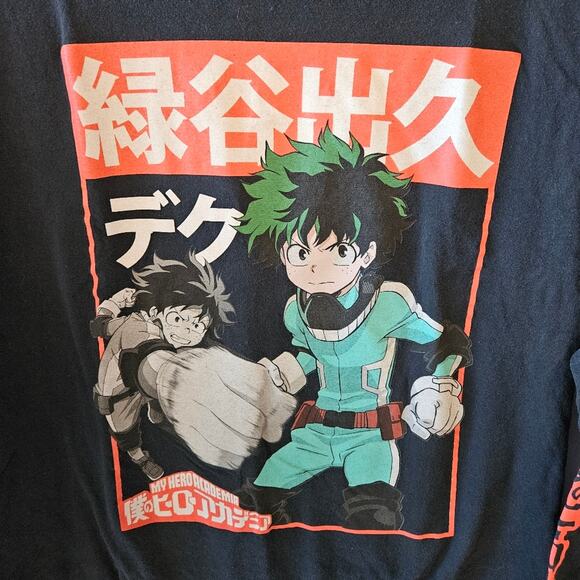 My Hero Academia Funimation Long Sleeve Graphic Black Tee Size Medium - Picture 2 of 6